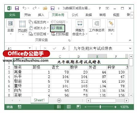 excel添加背景图片 Excel 2013中为数据区域添加背景图片的的方法