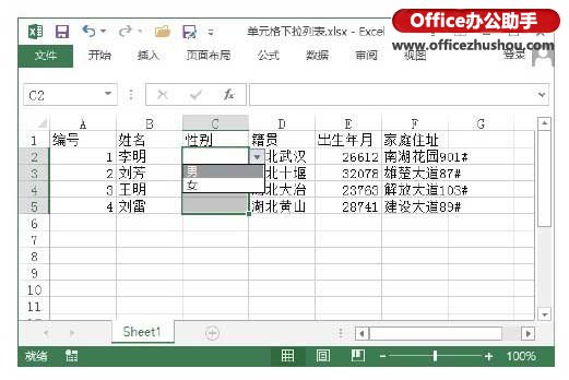 excel单元格下拉选项 Excel 2013中为单元格添加下拉列表的设置方法