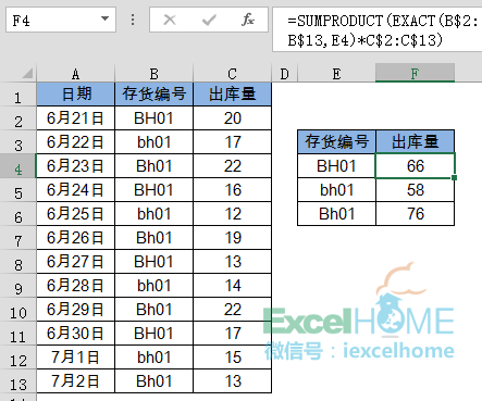 excel汇总区分大小写的Excel汇总