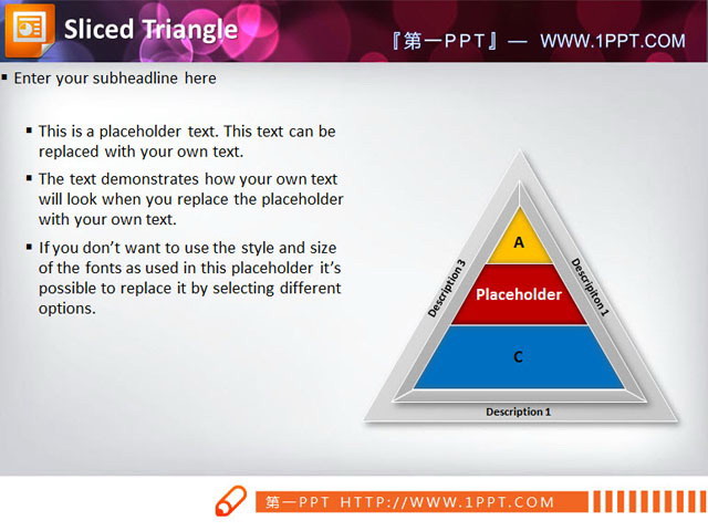 三角形、金字塔PPT背景图片 精致的金字塔图形PPT图表素材下载