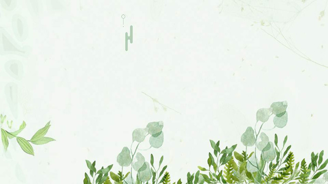 清新水彩植物PPT背景图片 三张唯美绿色水彩植物PPT背景图片