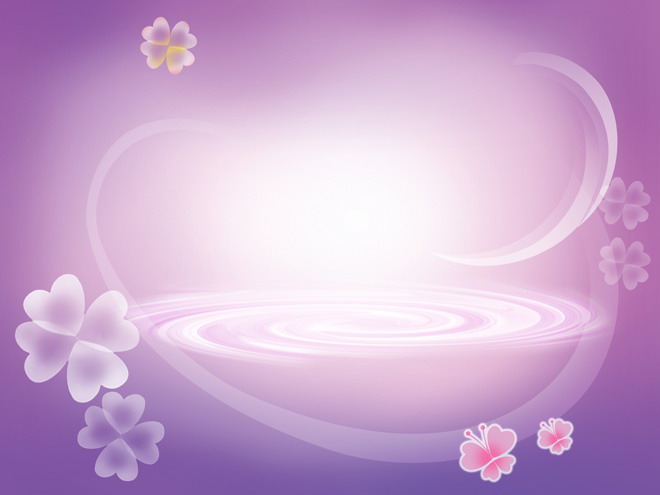紫色PPT背景图片 紫色抽象背景点缀花型PPT背景图片