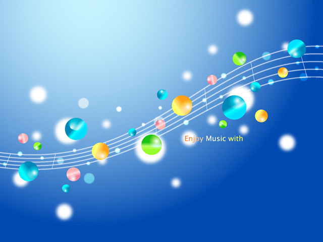 蓝色绚丽 绚丽的音乐五线谱艺术PPT背景图片