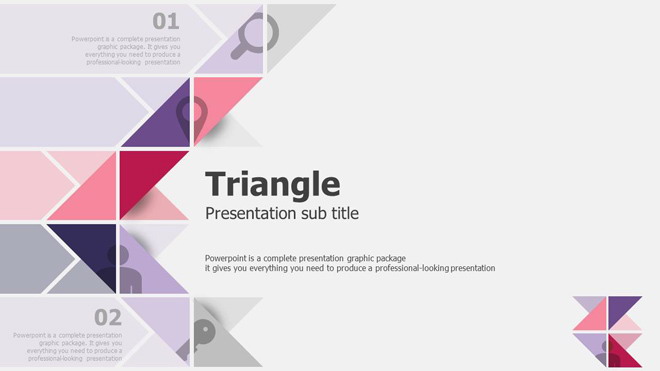 多边形组合PPT背景图片 粉色三角形组合背景的欧美PPT模板免费下载