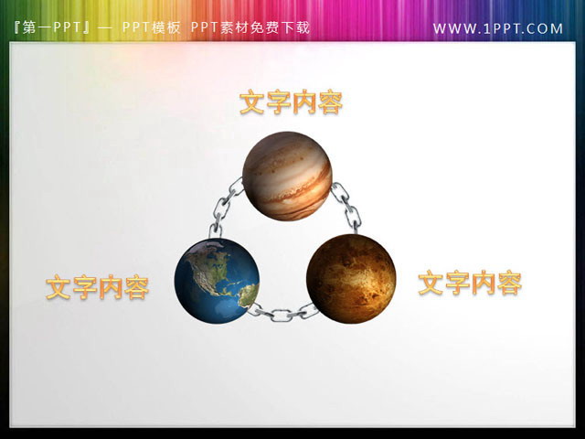 会循环移动的星球PPT素材下载 星球环绕幻灯片内容呈现素材下载