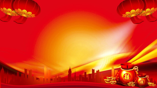 红色背景图片 四张喜庆红色春节新年PPT背景模板