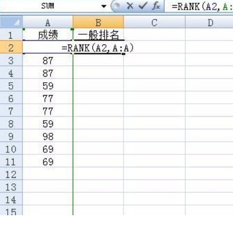 excel排名 Excel表格如何排名次
