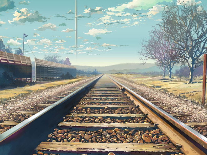 自然风景PPT背景图片 唯美铁路背景PPT背景图片