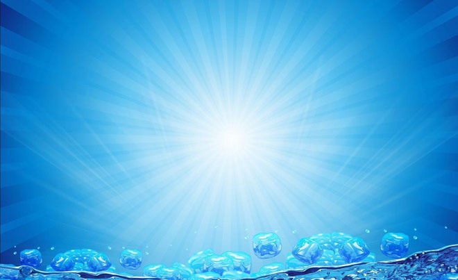 蓝色气泡PPT背景图片 蓝色海底气泡幻灯片背景图片
