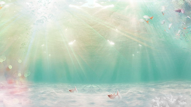 海底生物PPT背景图片 唯美海洋鱼类幻灯片背景图片